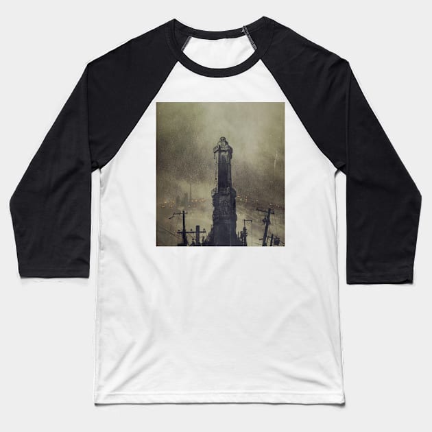 ghost town Baseball T-Shirt by SLUGDRAWS